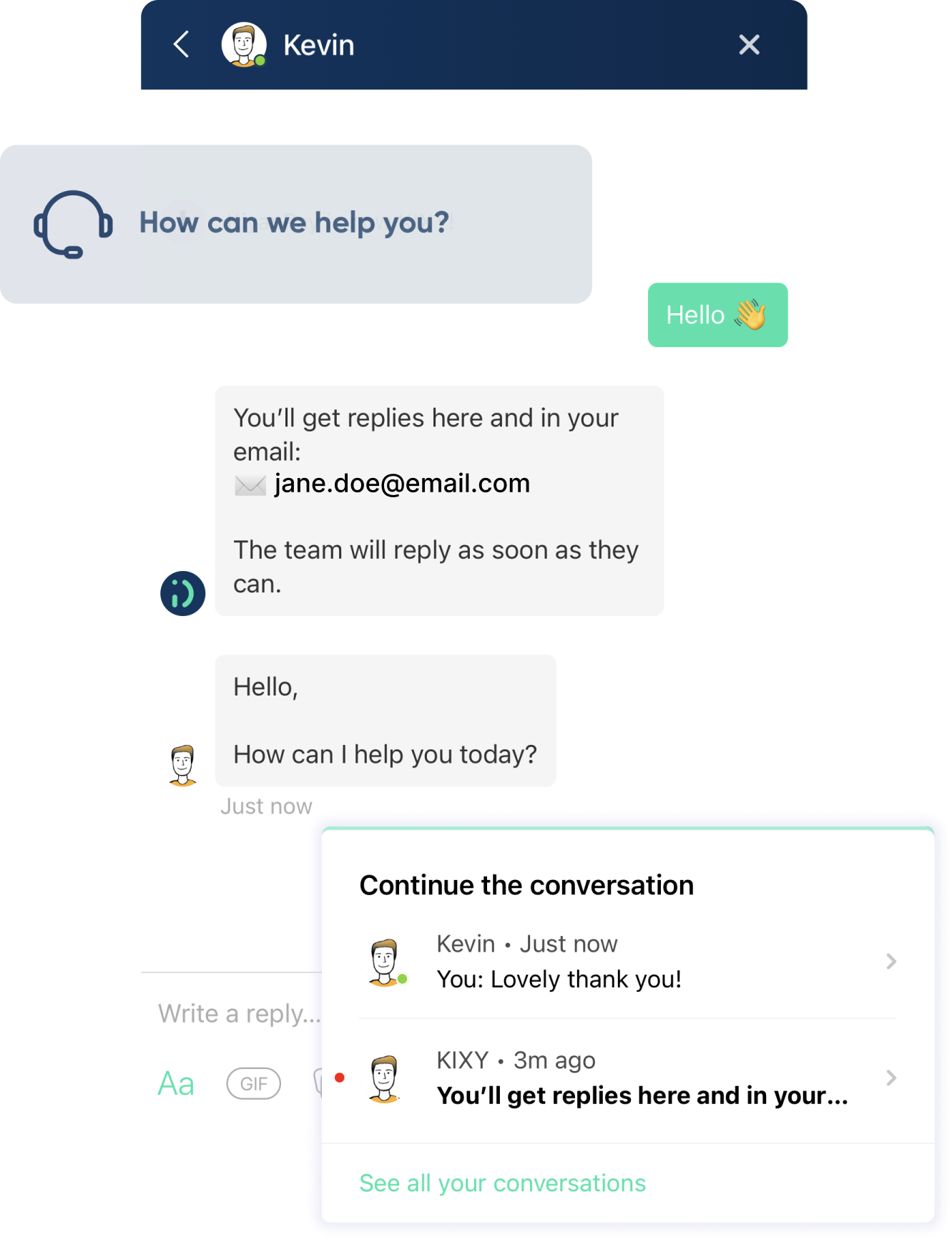 customer support chat