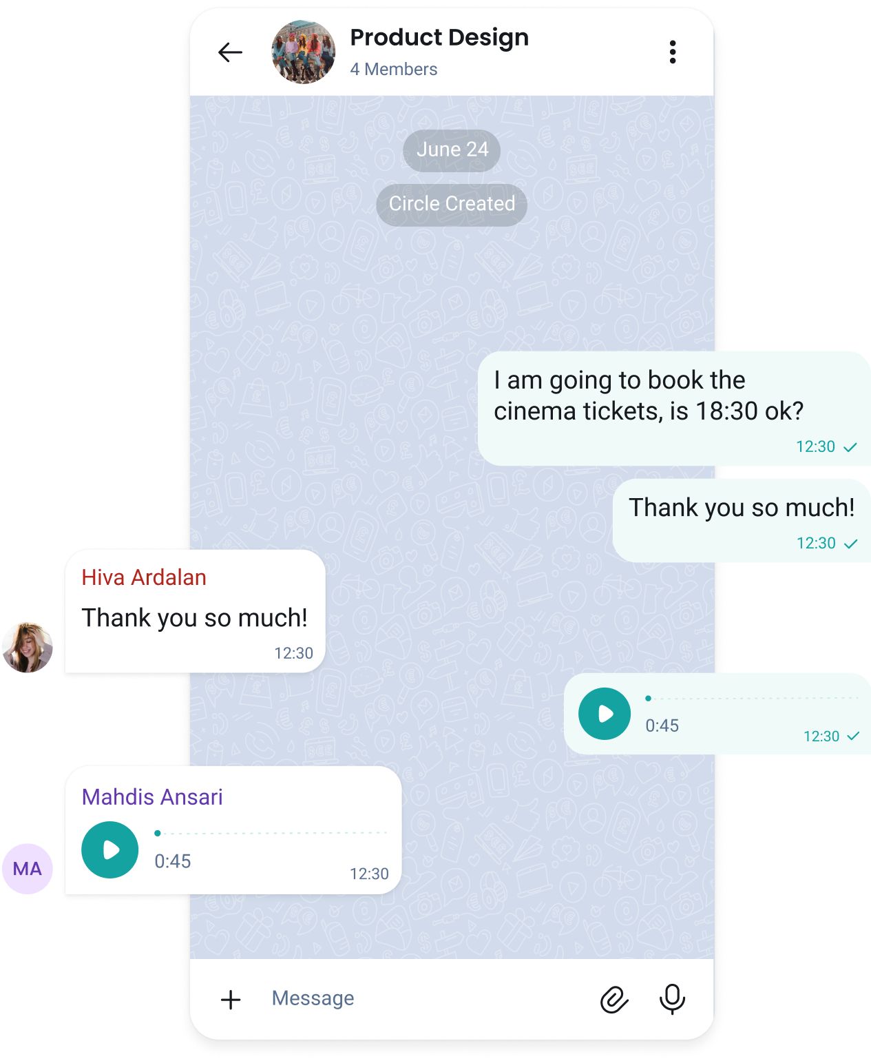 Chat support interface