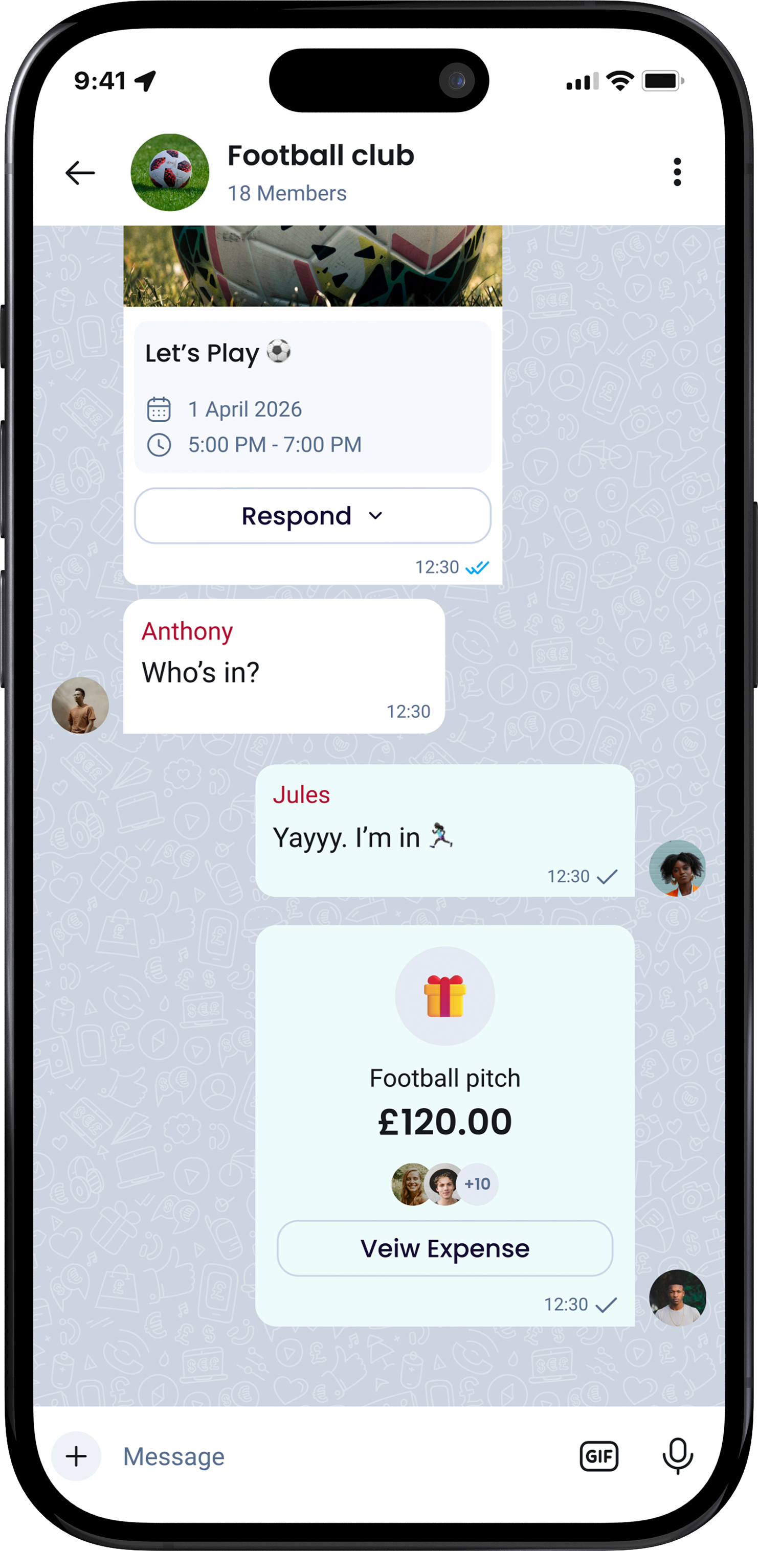 Kixy App Circles — group chat with money superpowers
